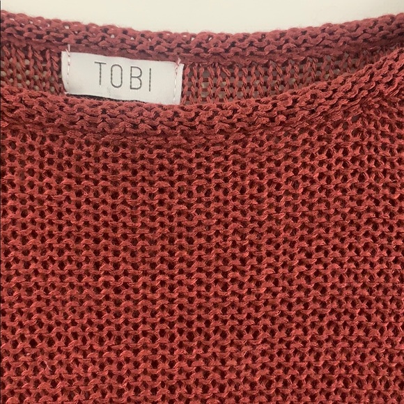 TOBI sequin elbow patch hi-low sweater. Size M - Picture 7 of 9